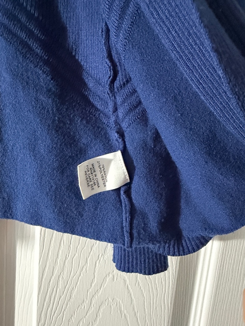 Madison Royal Blue Open-Front Ribbed Cardigan - Picture 3 of 5